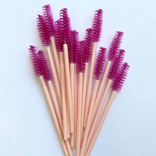 Mascara wands/spoolies peach/magenta 50 pack