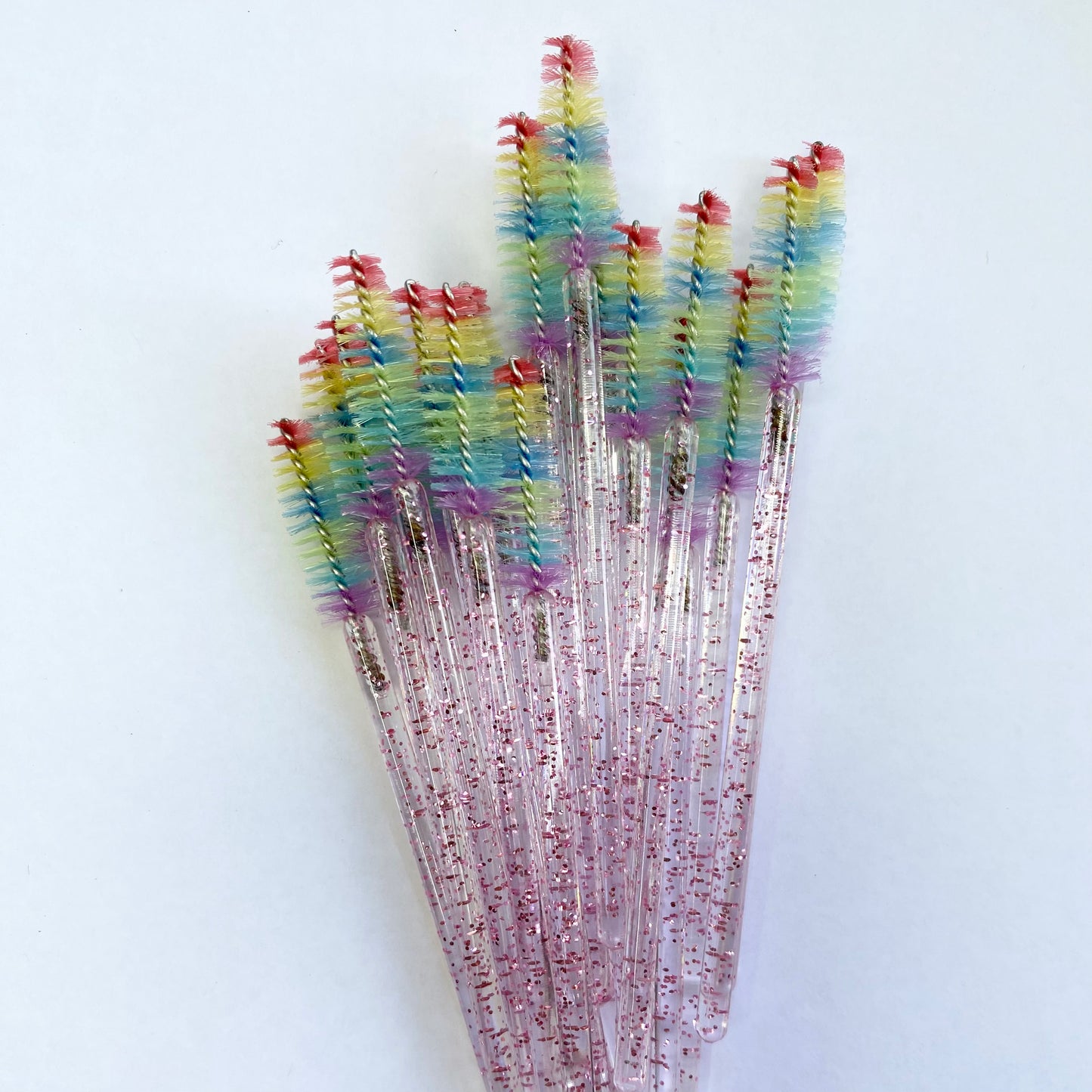 Mascara Wands/spoolies Rainbow/Pink Glitter 20 Pack