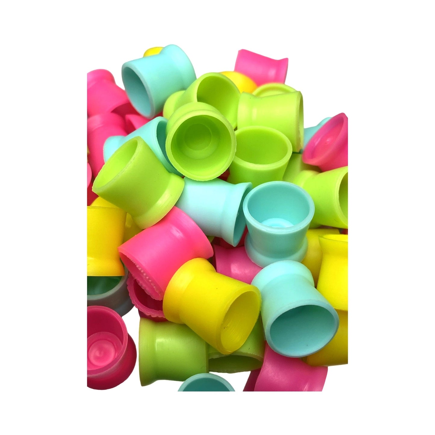 Silicone Pigment Cup Flat Bottom Suction - Multi Colour 100 Pcs - Cosmetica Pro Store
