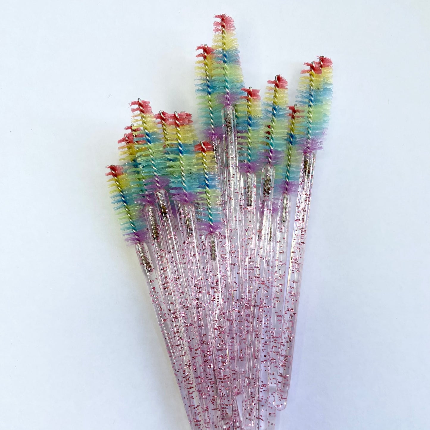 Mascara Wands/spoolies Rainbow/Pink Glitter 20 Pack