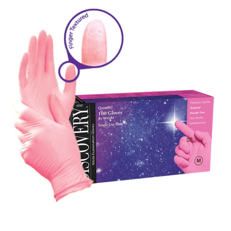 Pink Nitrile Gloves 100 Pack