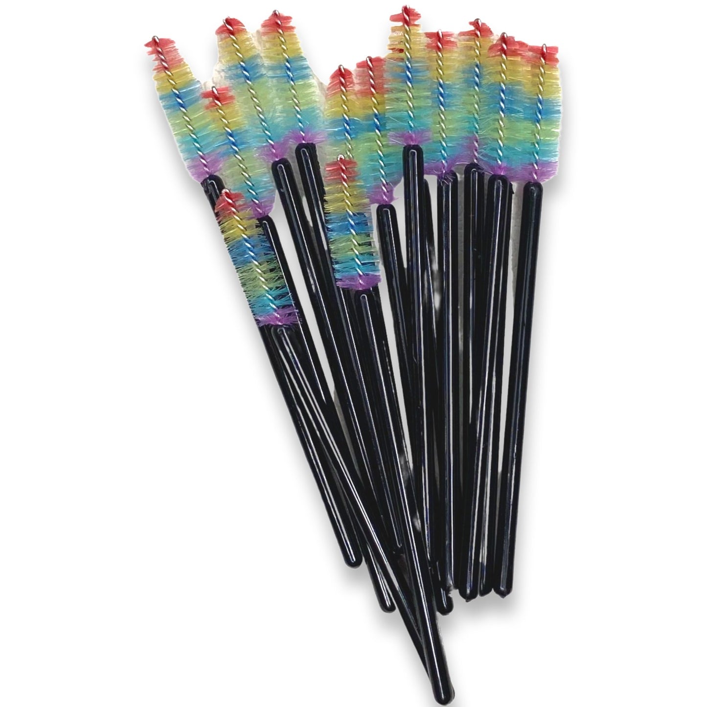 Mascara Wands/Spoolies Rainbow/Black 20 pack - Cosmetica Pro Store