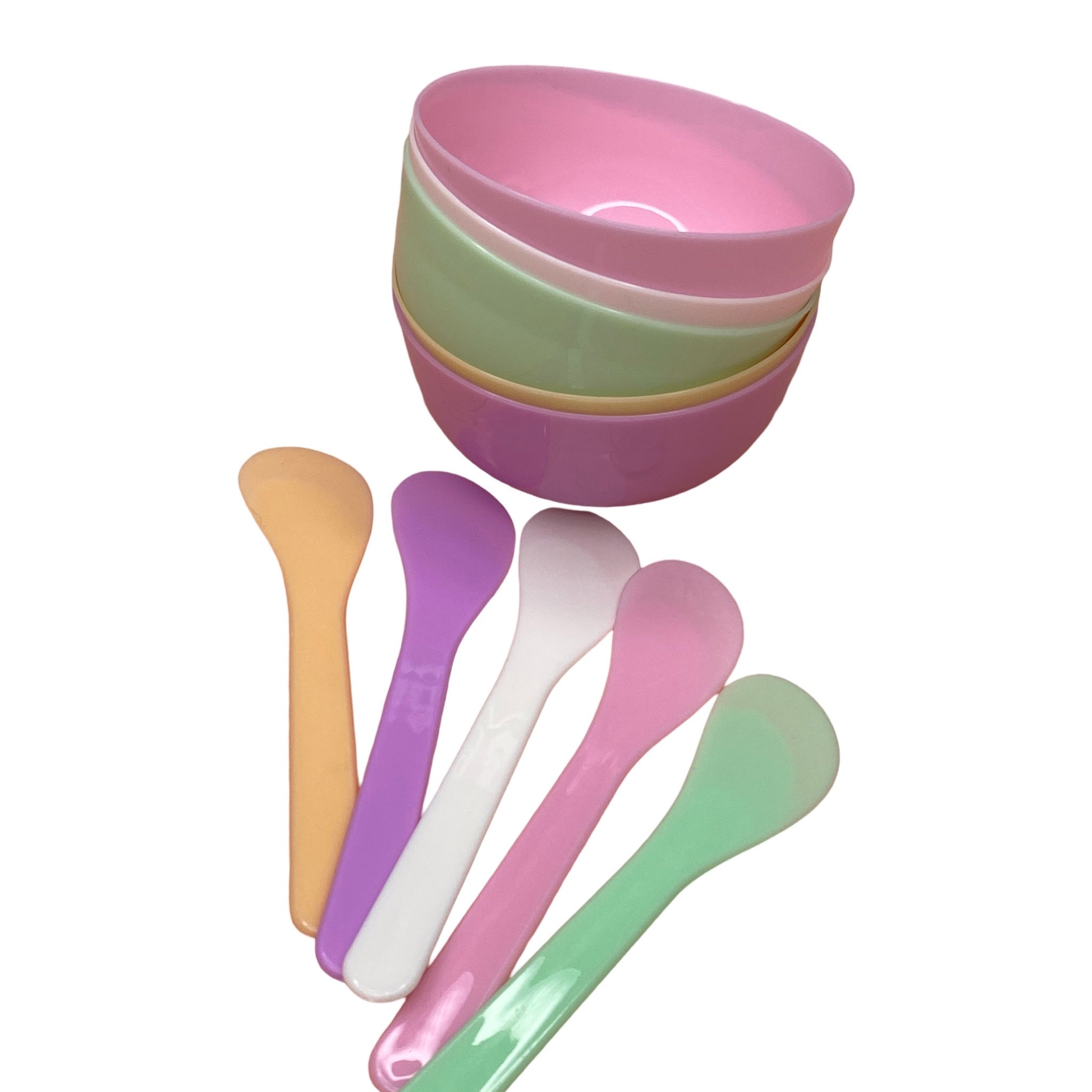 Mask Mixing Bowls & Spatula Set 5 Mixed Colours - Cosmetica Pro Store