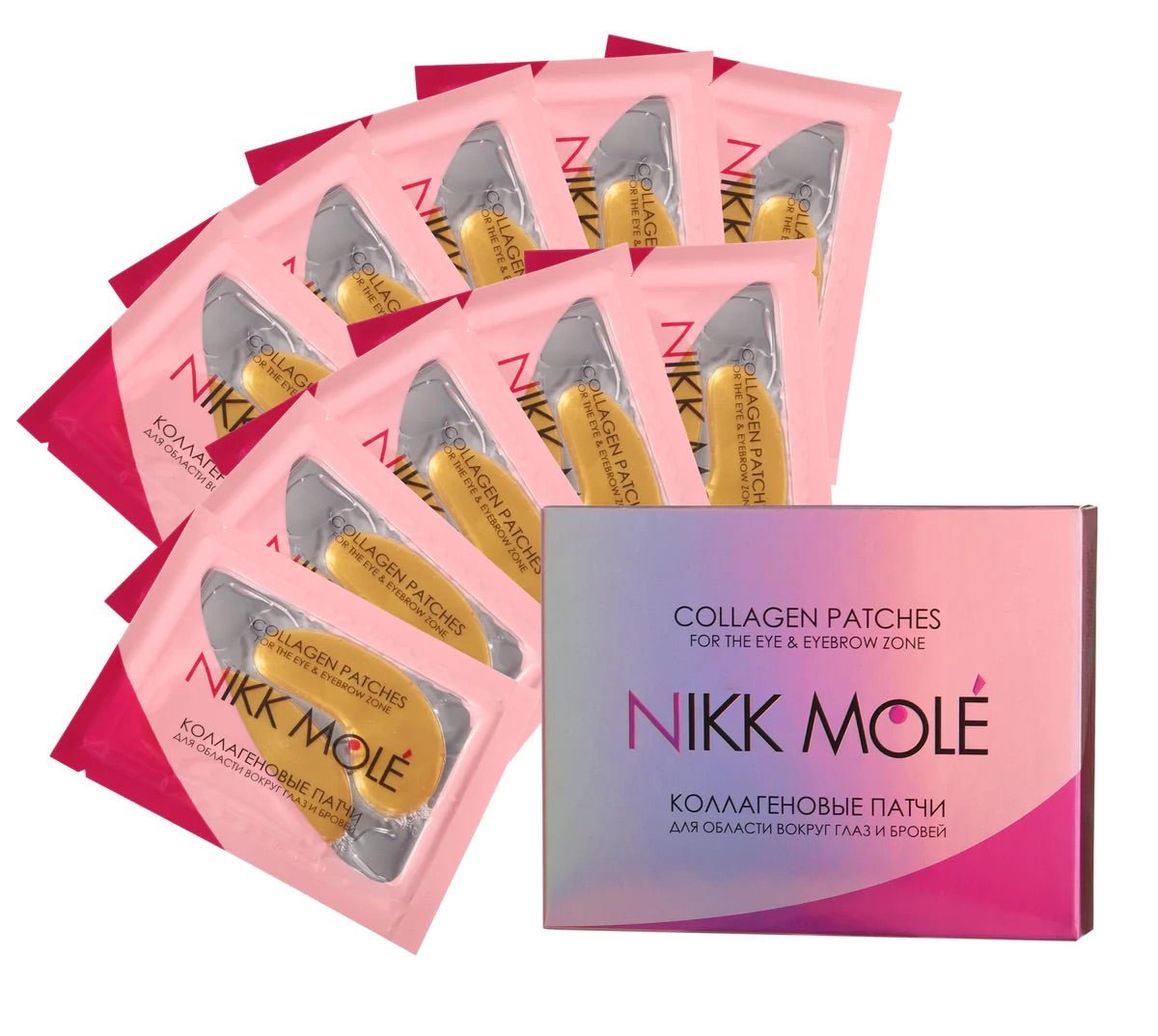 NIKK MOLE - Collagen Under Eye & Brow Pad Gold 10 Pack - Cosmetica Pro Store